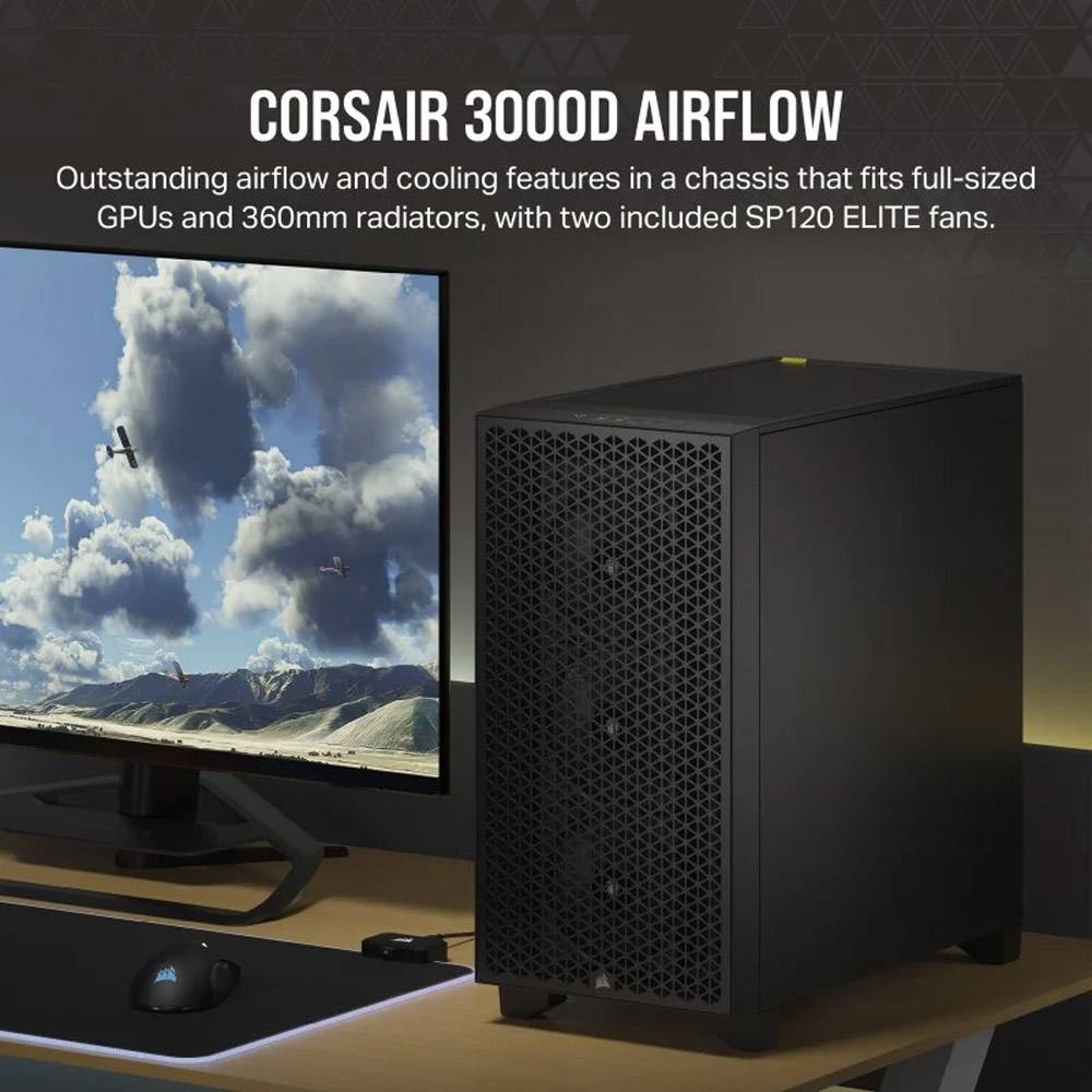 Caixa ATX Corsair 3000D Airflow Vidro Temperado Preta