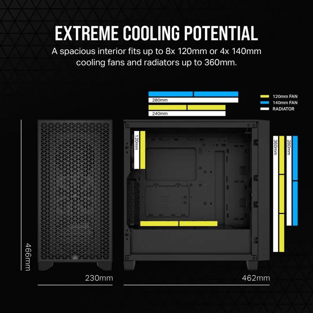 Caixa ATX Corsair 3000D Airflow Vidro Temperado Preta