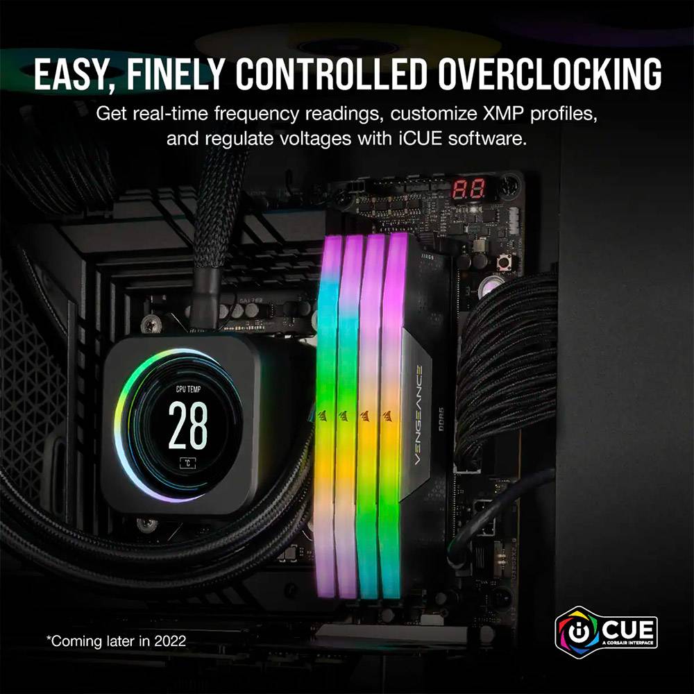 Memória RAM Corsair Vengeance RGB 64GB (2x32GB) DDR5-6400MHz CL32 Preta