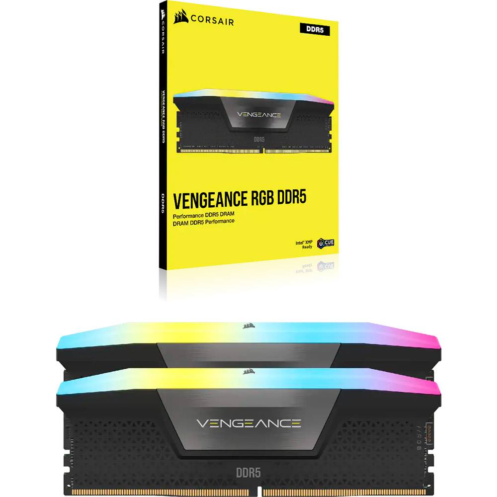 Memória RAM Corsair Vengeance RGB 64GB (2x32GB) DDR5-6400MHz CL32 Preta