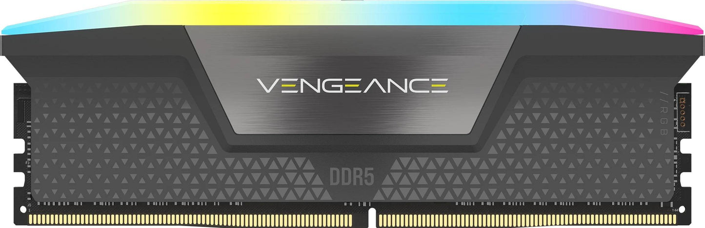 Memória RAM UDIMM Corsair Vengeance RGB 32GB (2x16GB) DDR5-6000MHz (AMD Expo/Intel XMP) CL36 (36-44-44-96) 1.35V Preta