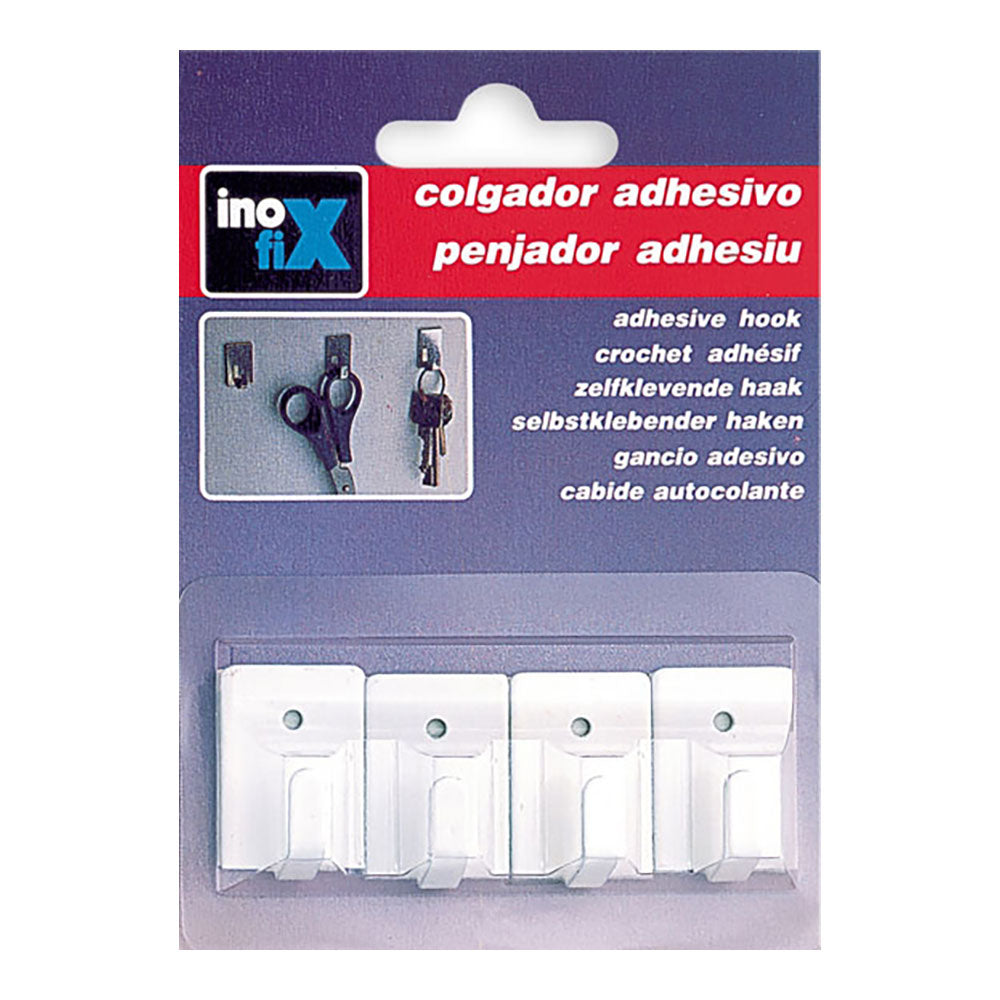 Gancho Cabide Adesivo Inofix Branco 2019-2-001 (BLISTER 4 unid.)