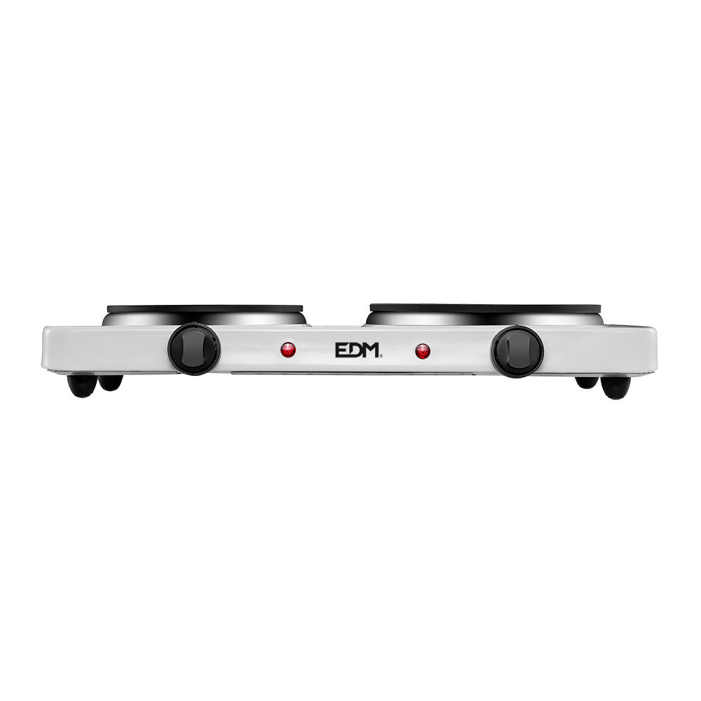 Placa Eléctrica Portátil EDM 1000W/1500W 2 Zonas Branca
