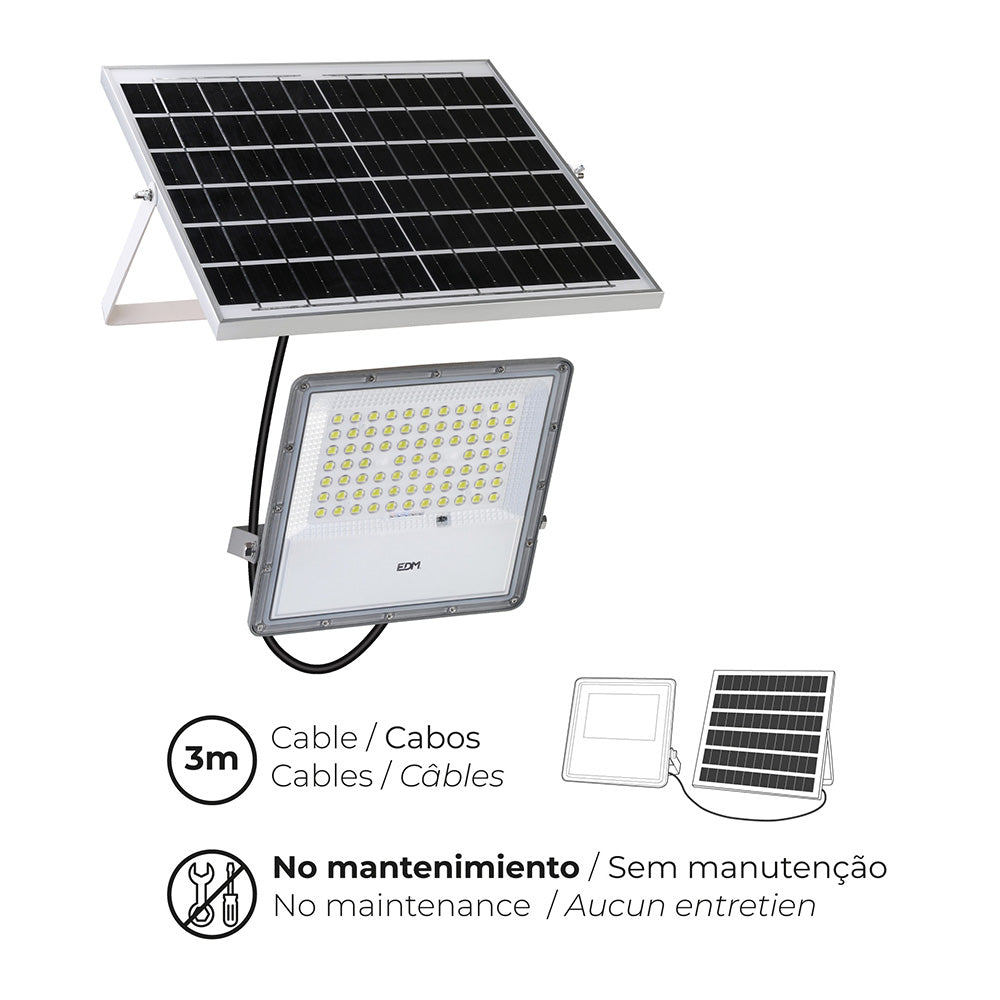 Foco Projetor LED Solar EDM 200W 1500Lm 6500K