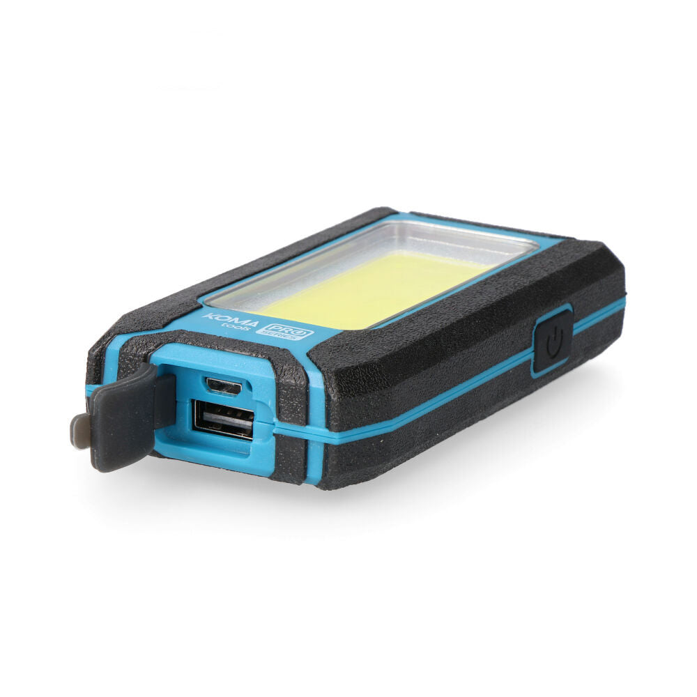 Lanterna Profissional LED KOMA TOOLS Recarregável USB 8W 500lm c/ Gancho e Íman