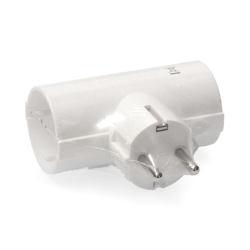 Ficha Dupla EDM Branca / 16A 250V / R40032