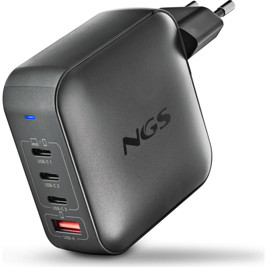 Carregador NGS BUD165W 3x USB-C + 1x USB-A Preto