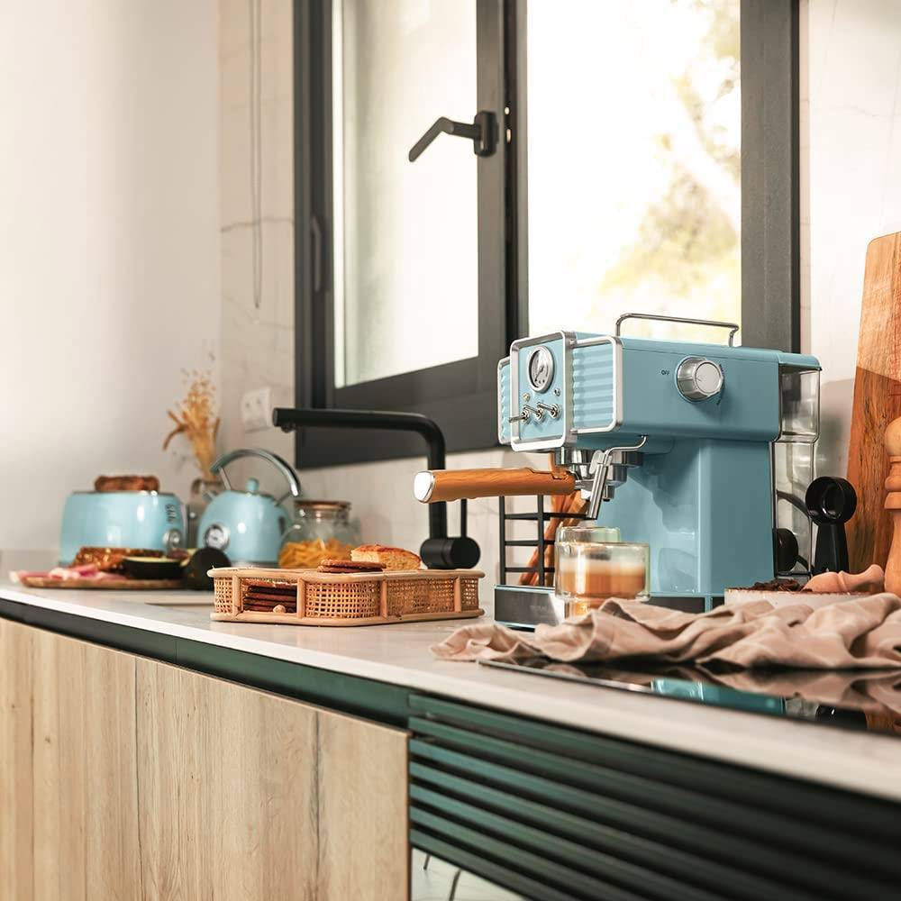 Máquina de Café Manual Cecotec Power Espresso 20 Tradizionale Light Blue 20 Bar 1350W