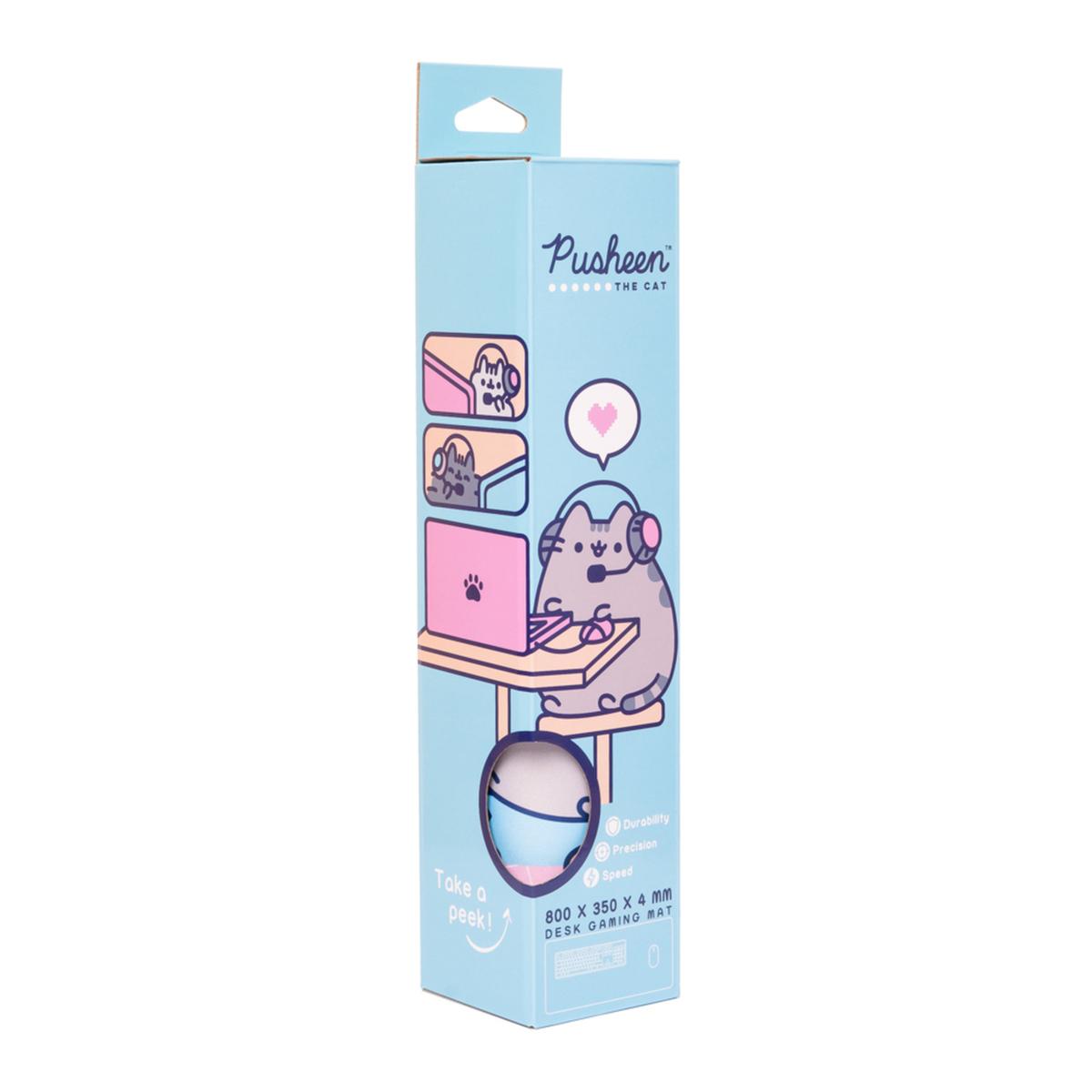 Tapete gaming para Rato XL - Protetor de Mesa Pusheen / Cor de Rosa