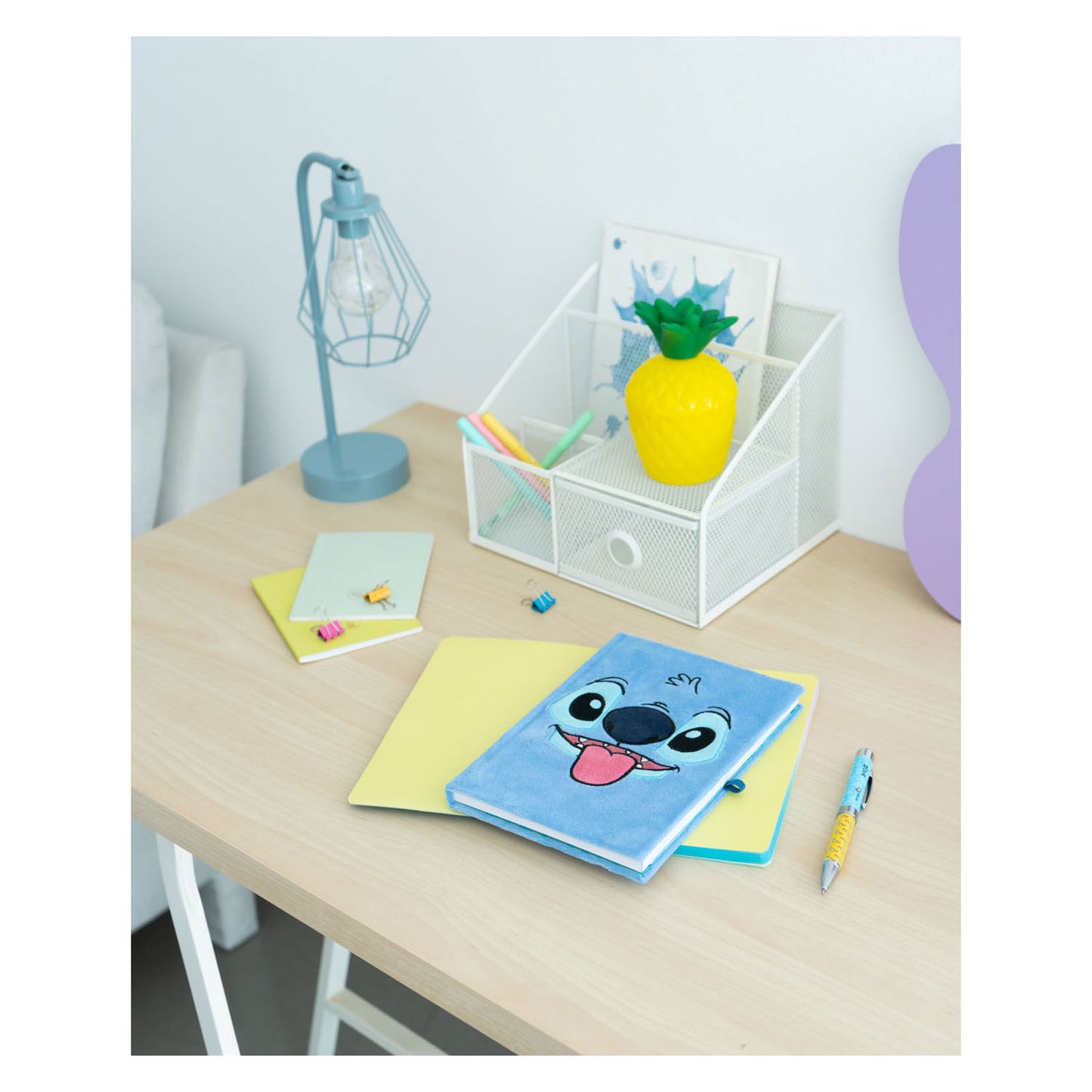 Caderno A5 Erik Premium Stitch de Capa Felpuda com Caneta esferográfica