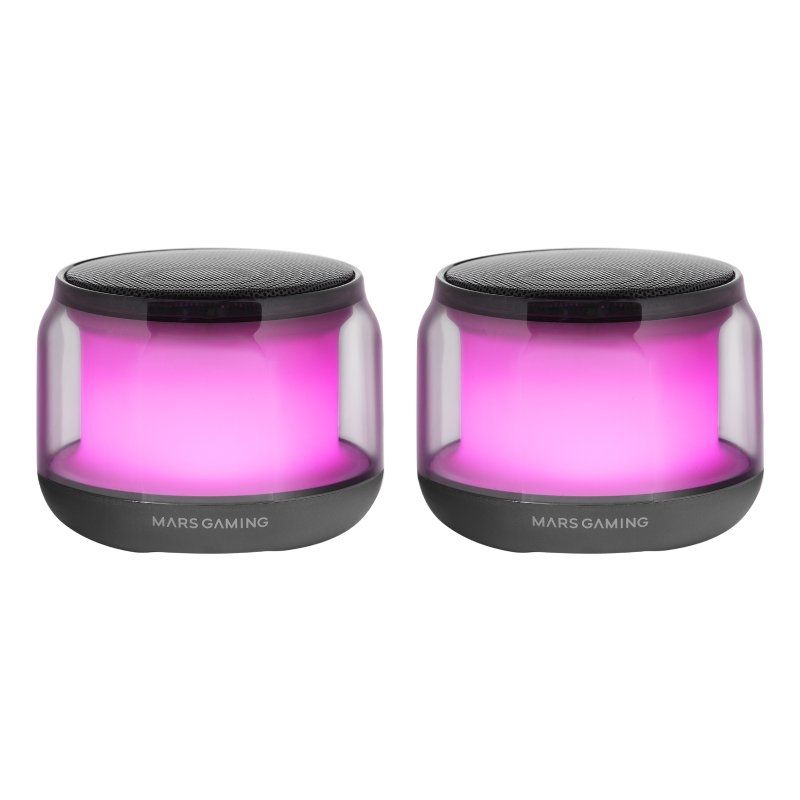 Colunas Bluetooth Mars Gaming MS-AURA/ 15W/ 2.0 Pretas