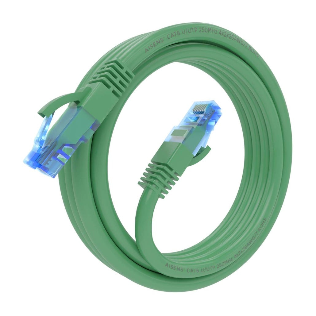Cabo de Rede RJ45 AWG26 CCA UTP Aisens A135-0811 CAT6/ 2M/ Verde