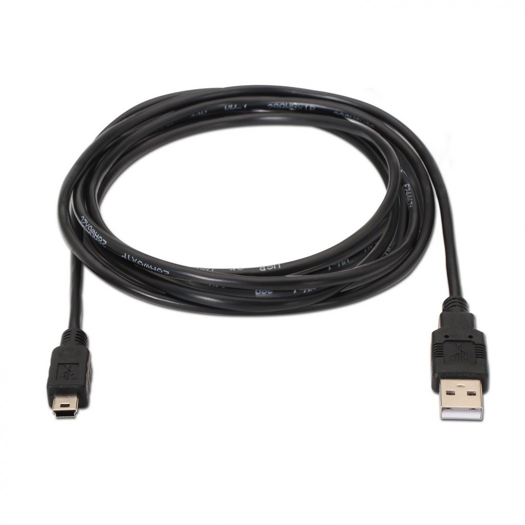 Cabo USB-A Macho para Mini USB Macho Até 2.5W 3m AISENS A101-0026