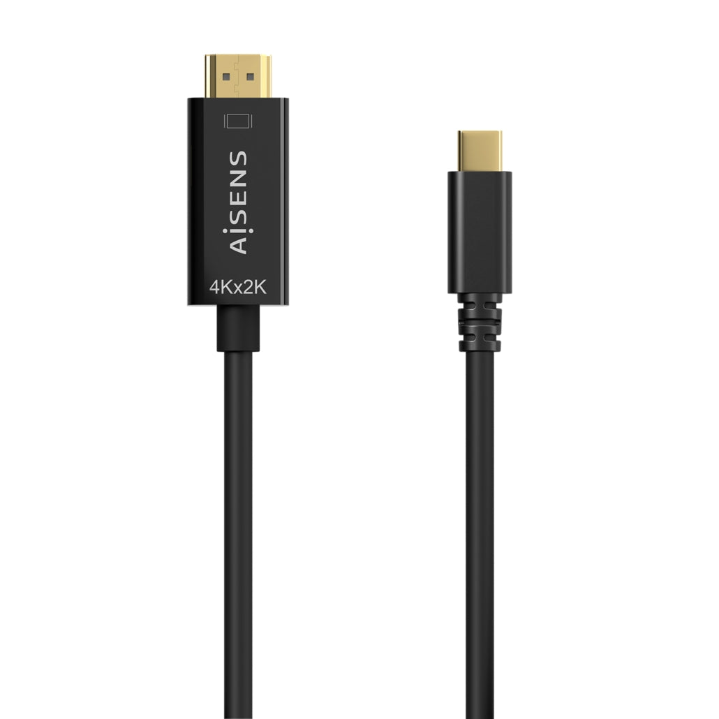 Cabo Conversor HDMI 4K Aisens A109-0623/ USB Tipo-C Macho- HDMI Macho/ 27W/ 1250Mbps/ 0.8m / Preto