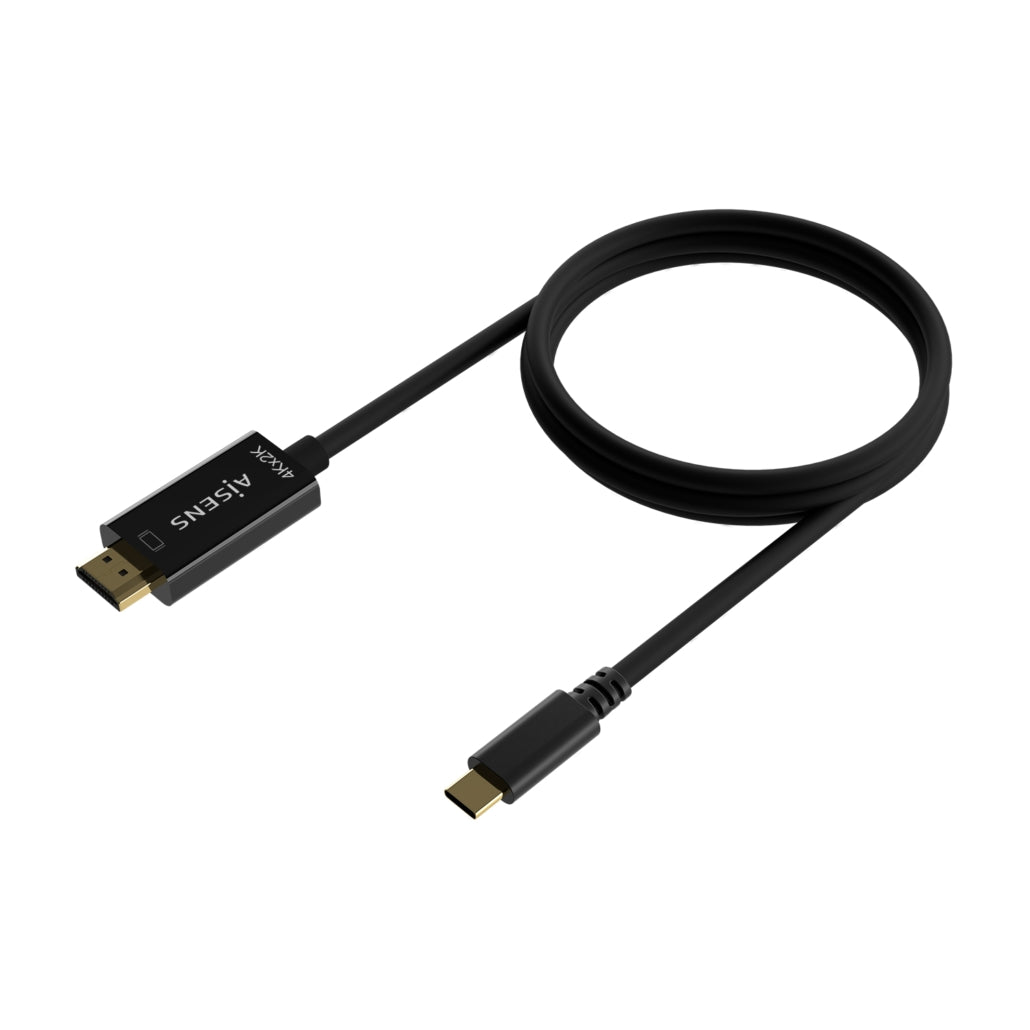 Cabo Conversor HDMI 4K Aisens A109-0623/ USB Tipo-C Macho- HDMI Macho/ 27W/ 1250Mbps/ 0.8m / Preto