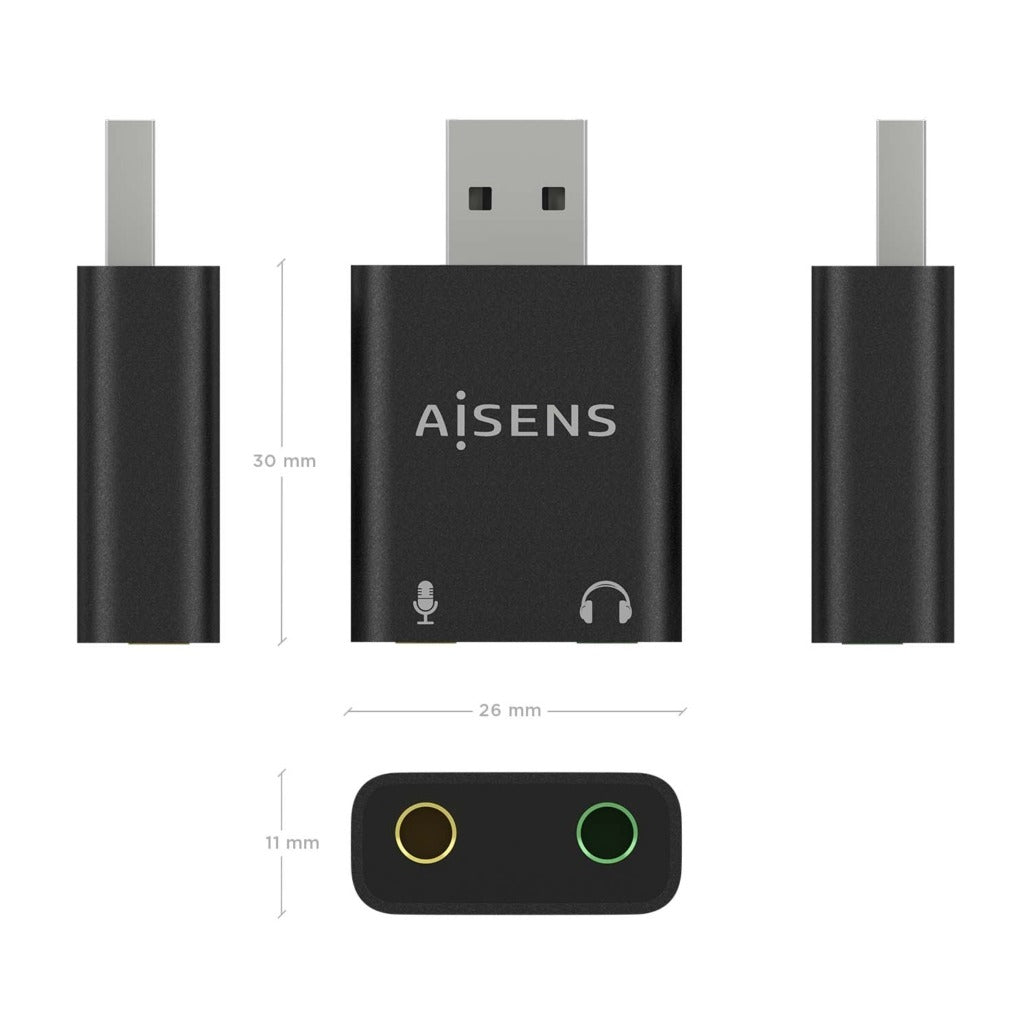 Placa de Som Externa USB Aisens A106-0768 Jack 3.5mm