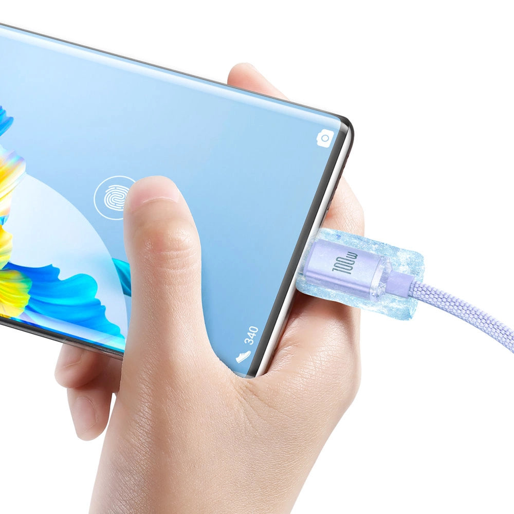 Baseus Crystal Shine Series cable USB cable for fast charging and data transfer USB Type A - USB Type C 100W 1.2m purple (CAJY000405)_4
