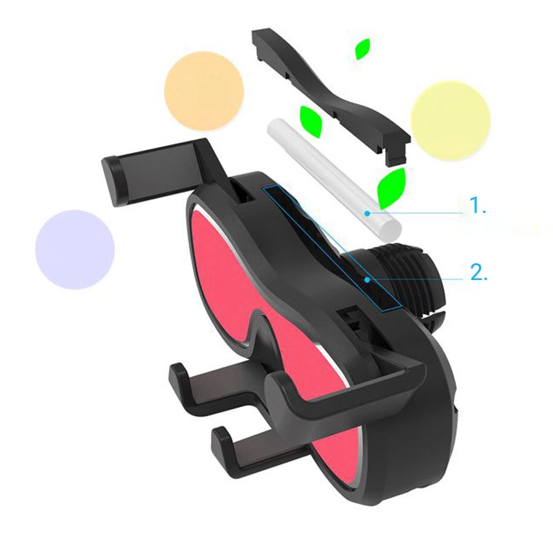 Gravity smartphone car holder for air vent with air freshener black (YC06)_12