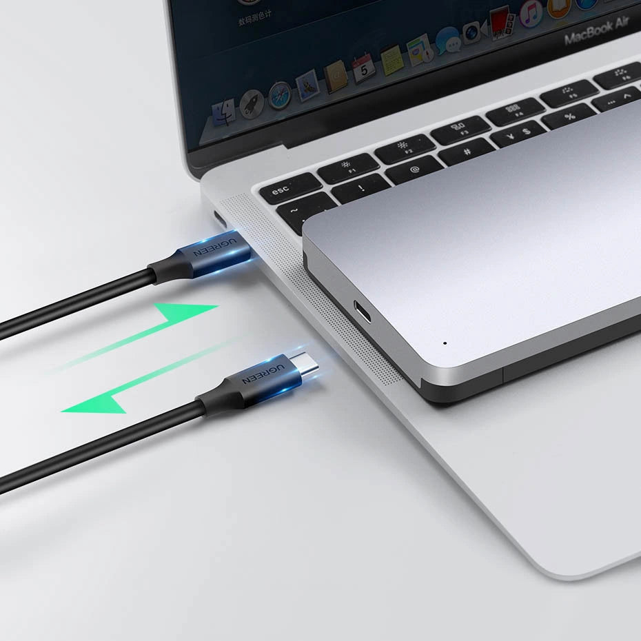 Ugreen CM300 70498 bay for 2.5'' SATA 3.0 6Gbps hard drive - gray + USB-C - USB-A cable 0.5m_5