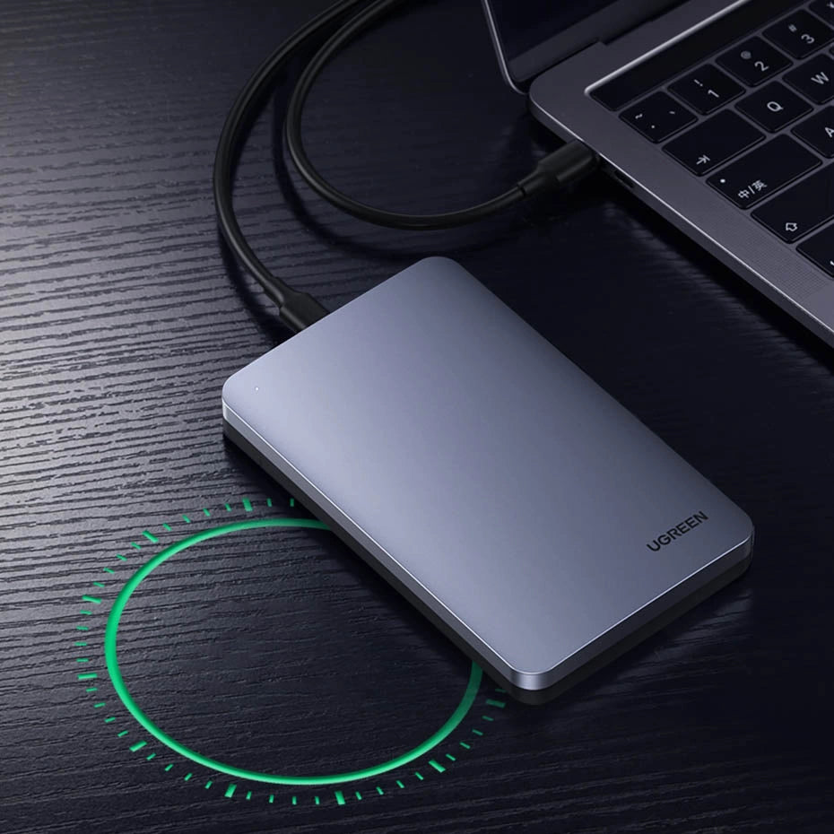 Ugreen CM300 70498 bay for 2.5'' SATA 3.0 6Gbps hard drive - gray + USB-C - USB-A cable 0.5m_10