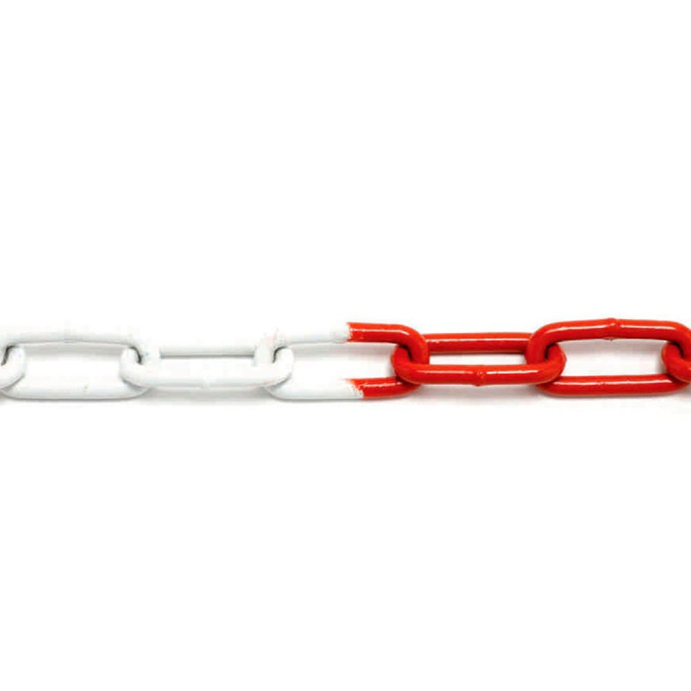 Corrente de elo de aço bicolor vermelho/branco ø 6 mm din 763 caixa de 30 m_0