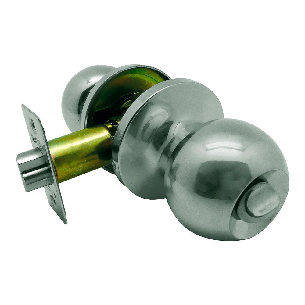 Pomo de porta com condenação, forma bola, modelo pp07, em aço inoxidável com acabamento em inox, blister_0