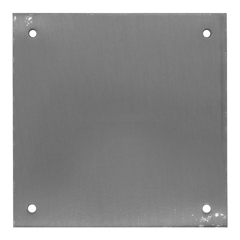 Placa cega, modelo plp12, fabricada em aço inoxidável com acabamento em aço inoxidável, 80 x 80 mm_0