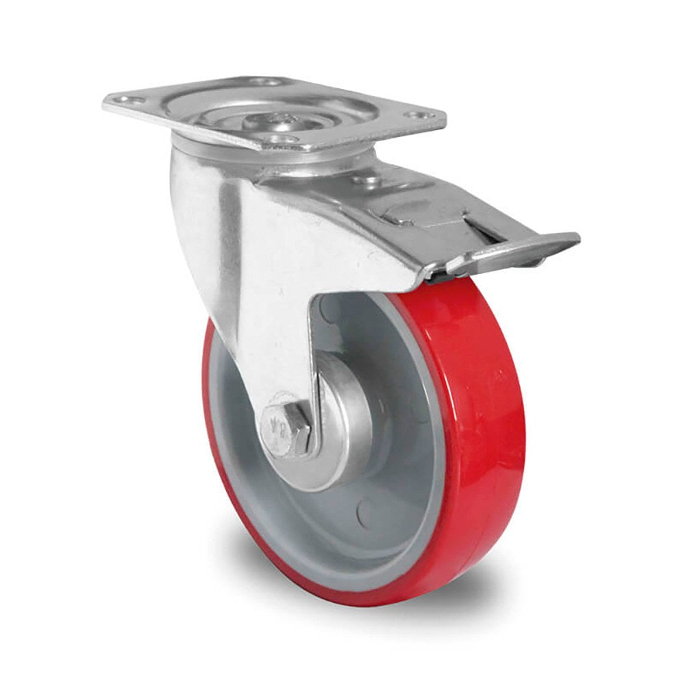 Roda para carga média, n2u6 r1w, com travão e prato giratório, 105 x 80 mm, ø80 mm_0