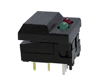INTERRUPTOR DE BOTÃO DIP DIGITAST TAMPA PRETA - LED VERMELHO E VERDE_0