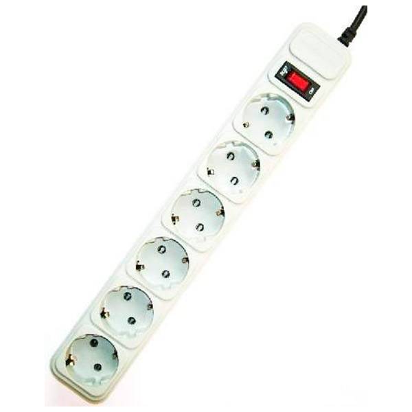 Extensão Régua de Proteção Gembird SPG6-B-10C 6 Tomadas / 3m / Cinza