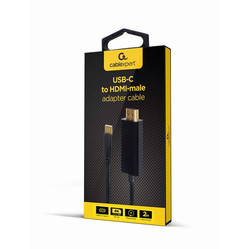 Cabo USB-C para HDMI 4K 60Hz / Gembird / 2m / Preto