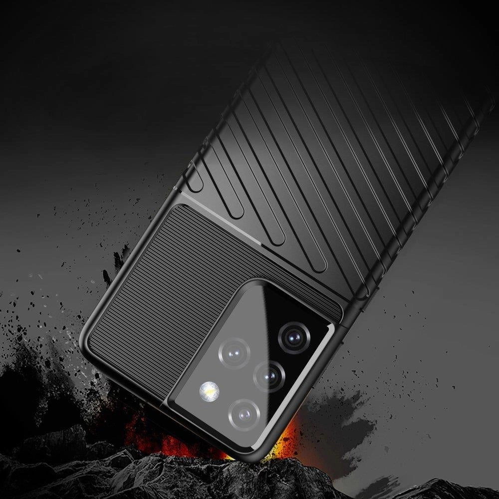 Thunder Case flexible armored cover for Samsung Galaxy S22 Ultra black_3