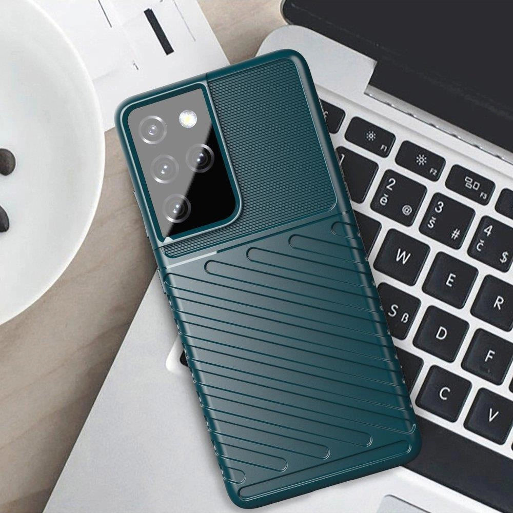 Thunder Case flexible armored cover for Samsung Galaxy S22 Ultra black_4