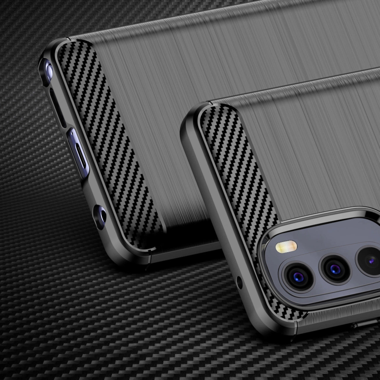 Carbon Case flexible cover for Motorola Moto G Stylus 2022 black_1