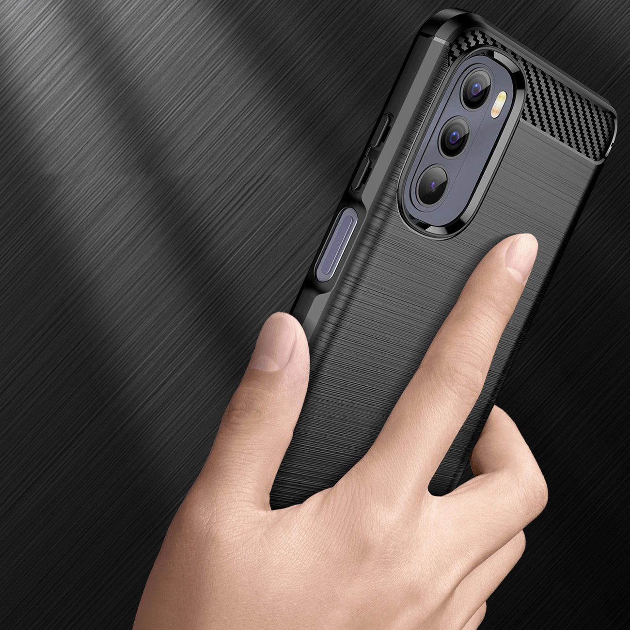 Carbon Case flexible cover for Motorola Moto G Stylus 2022 black_2