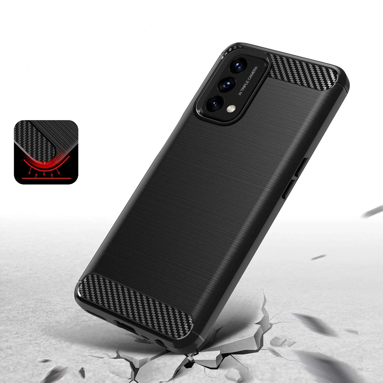 Carbon Case Flexible cover for OnePlus Nord N200 5G black_2