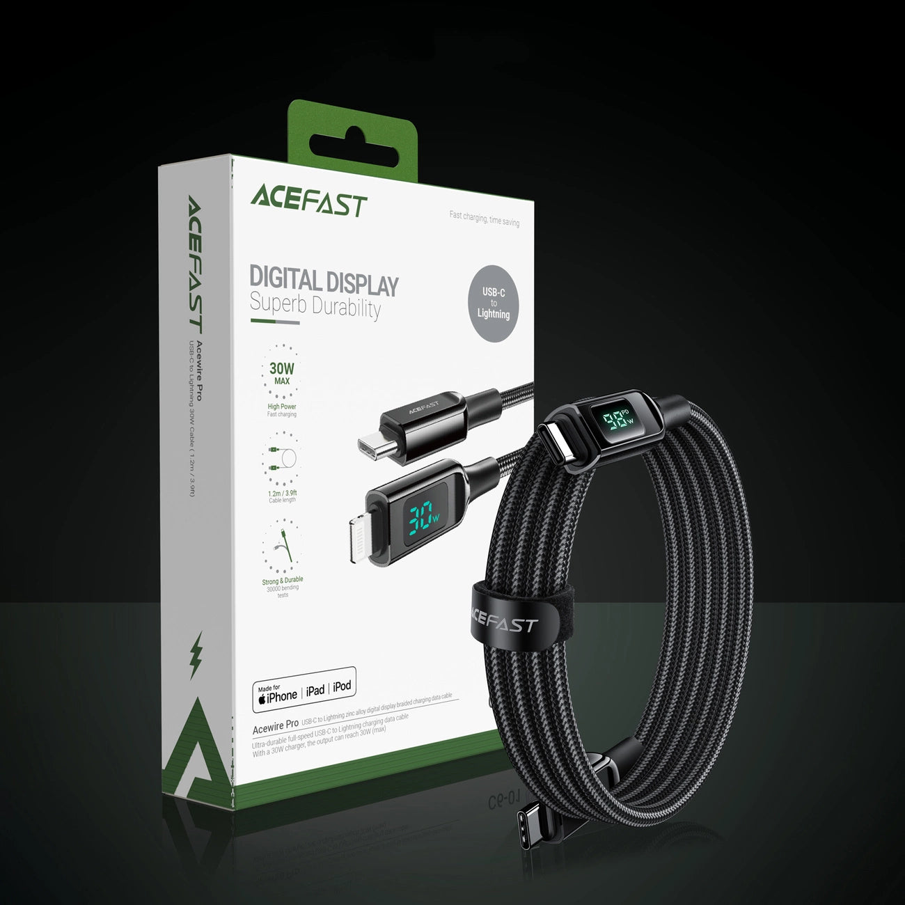 Acefast C6-03 Black USB-C - USB-C PD QC cable 100W 5A 480Mb/s 2m - black_10