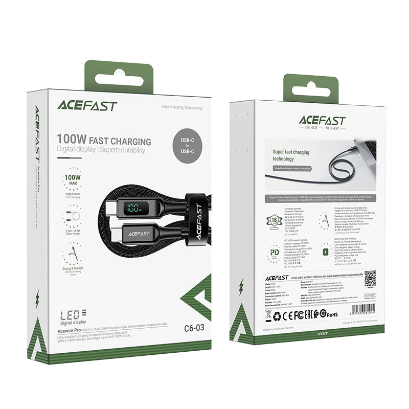 Acefast C6-03 Black USB-C - USB-C PD QC cable 100W 5A 480Mb/s 2m - black_4
