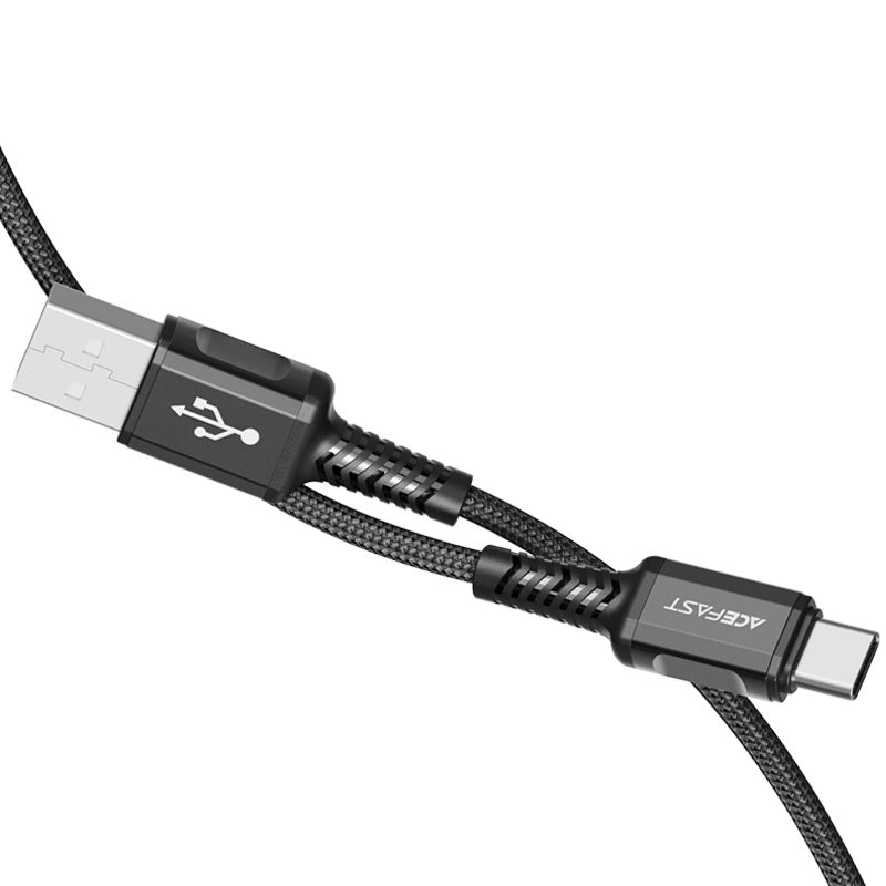 Acefast USB cable - USB Type C 1.2m, 3A black (C1-04 black)_2