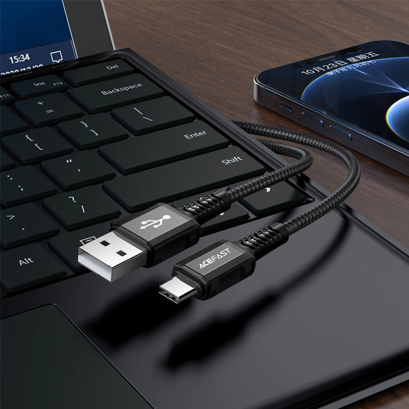 Acefast USB cable - USB Type C 1.2m, 3A black (C1-04 black)_5