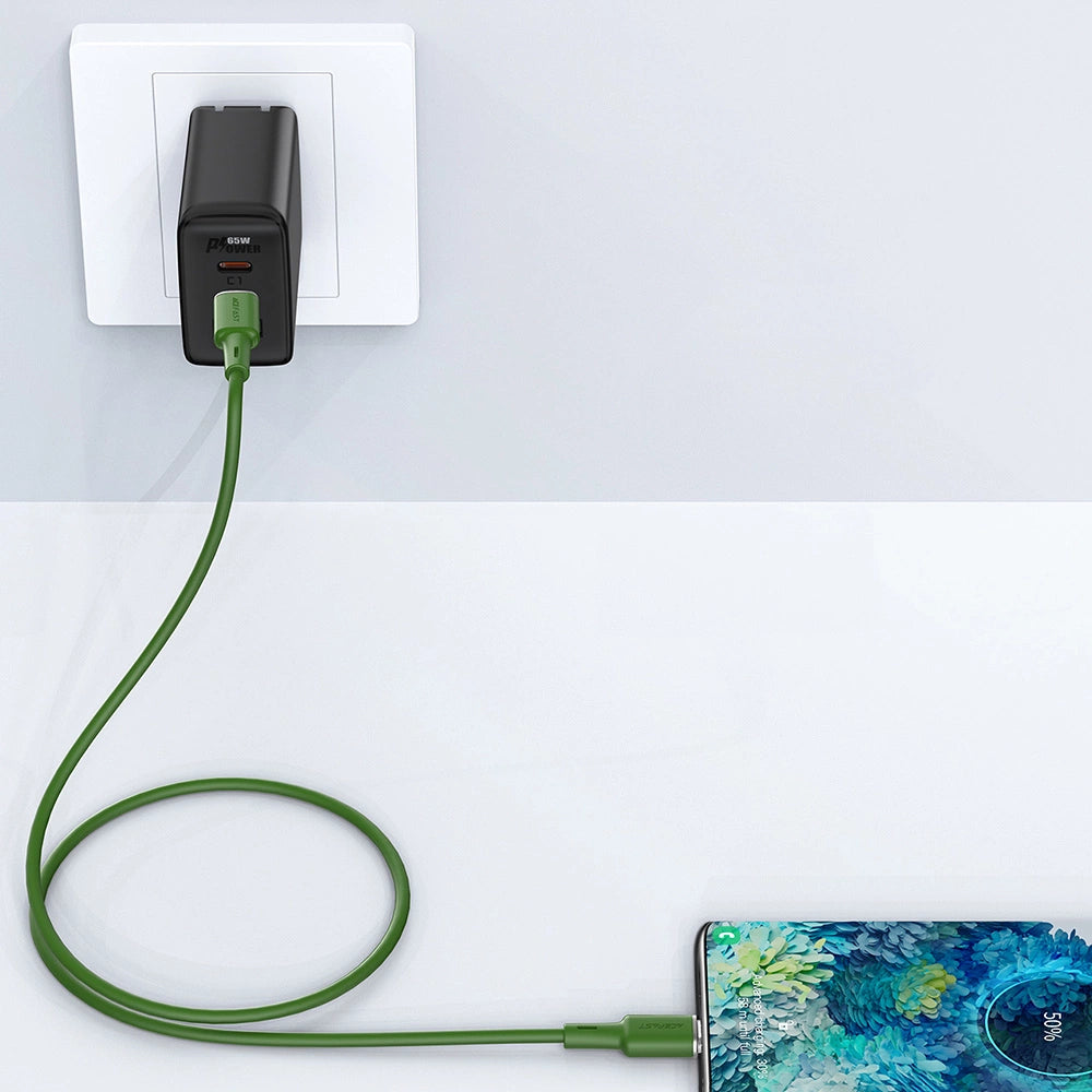 Acefast C2-03-CC USB-C - USB-C PD QC cable 60W 3A 480Mb/s 1.2m - green_7