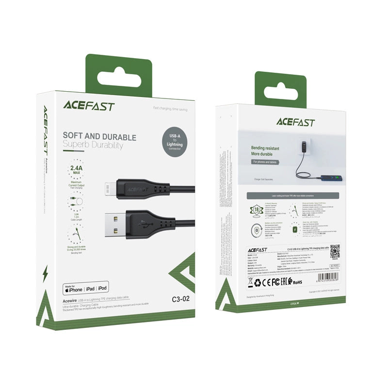 Acefast cable MFI USB - Lightning 1.2m, 2.4A black (C3-02 black)_4