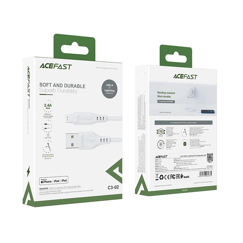 Acefast MFI USB cable - Lightning 1.2m, 2.4A white (C3-02 white)_4