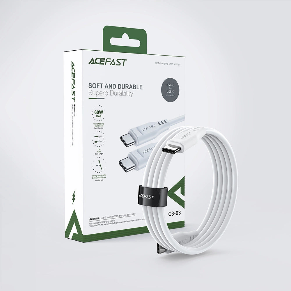 Acefast C3-03 USB-C - USB-C PD QC cable 60W 3A 480Mb/s 1.2m - white_11