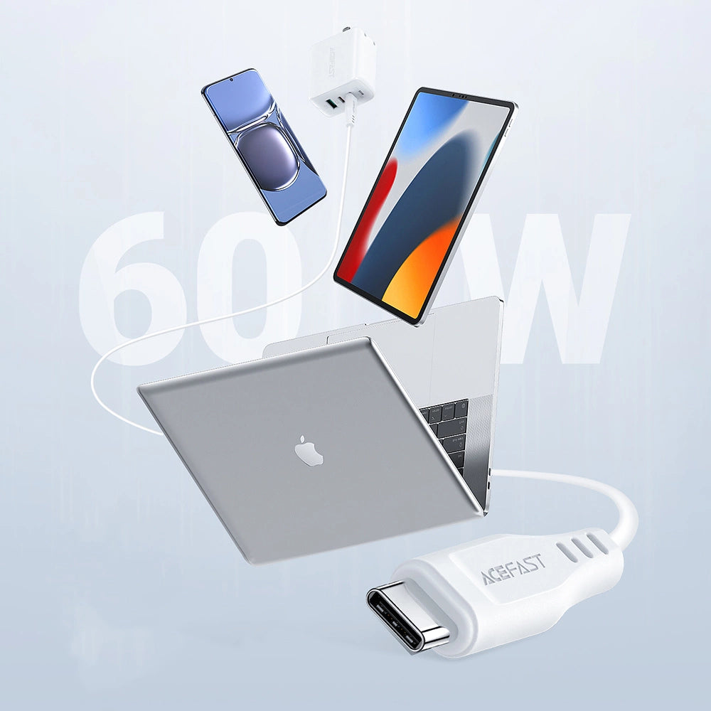 Acefast C3-03 USB-C - USB-C PD QC cable 60W 3A 480Mb/s 1.2m - white_6