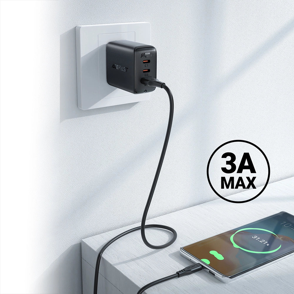 Acefast USB cable - USB Type C 1.2m, 3A black (C3-04 black)_7