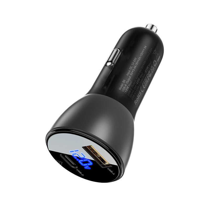 Acefast Car Charger 63W USB Type C / USB, PD3.0, PPS, QC3.0, AFC, FCP, SFCP black (B6 black)_2