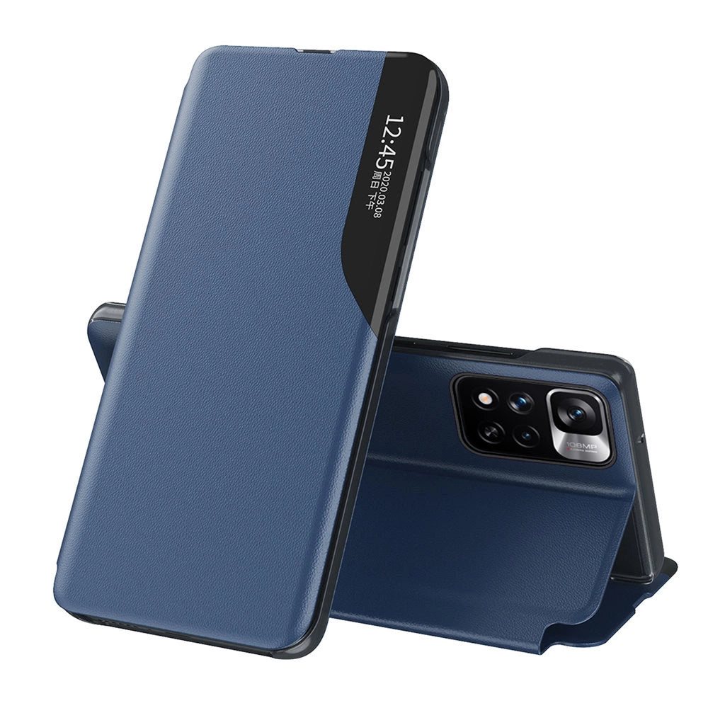 Eco Leather View Case elegant case with flip cover and stand function Xiaomi Redmi Note 11 Pro+ 5G (China) / 11 Pro 5G (China) / Mi11i HyperCharge / Poco X4 NFC 5G blue_0