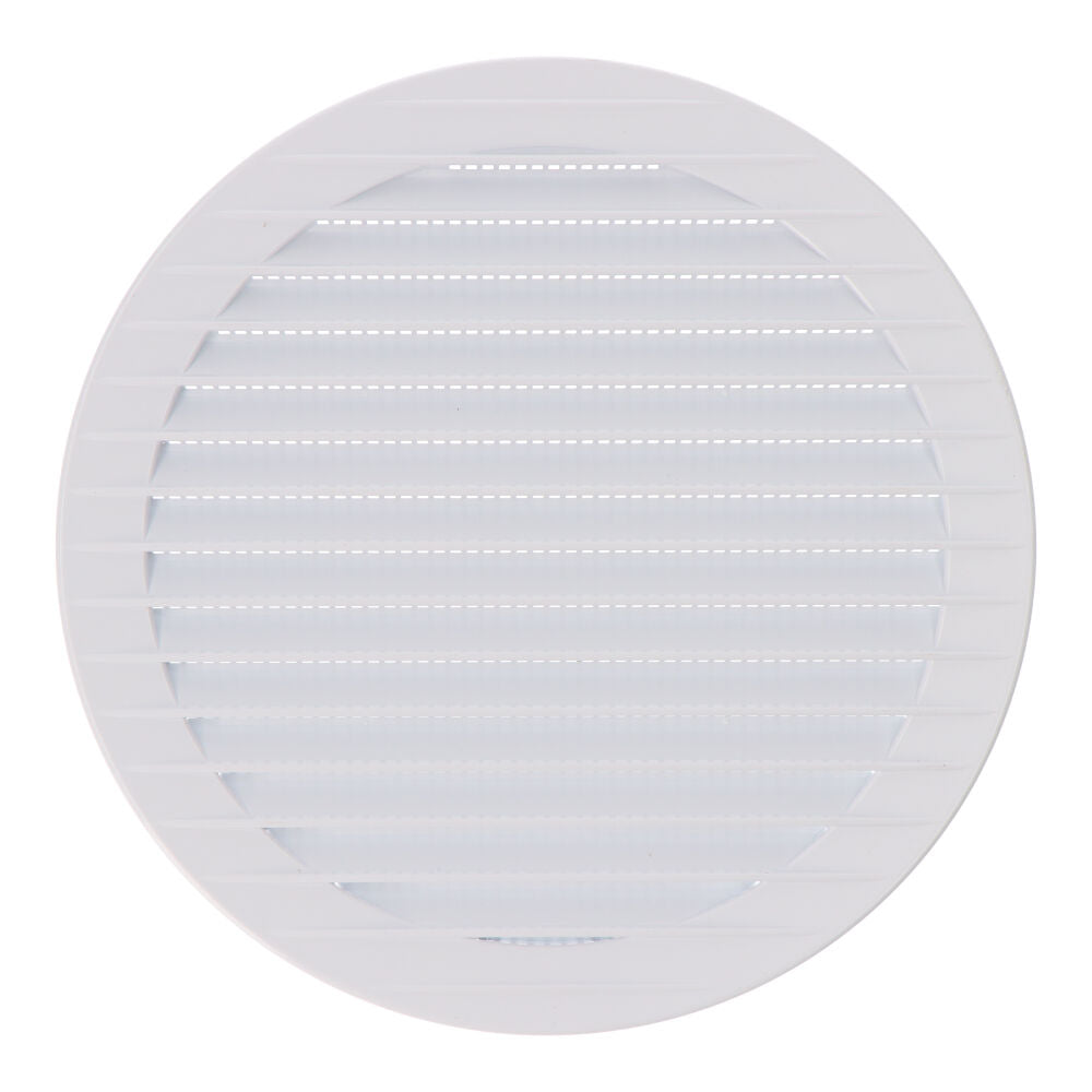 Grelha de ventilação redonda de encastrar com mosquiteira ø150mm abs branco_0