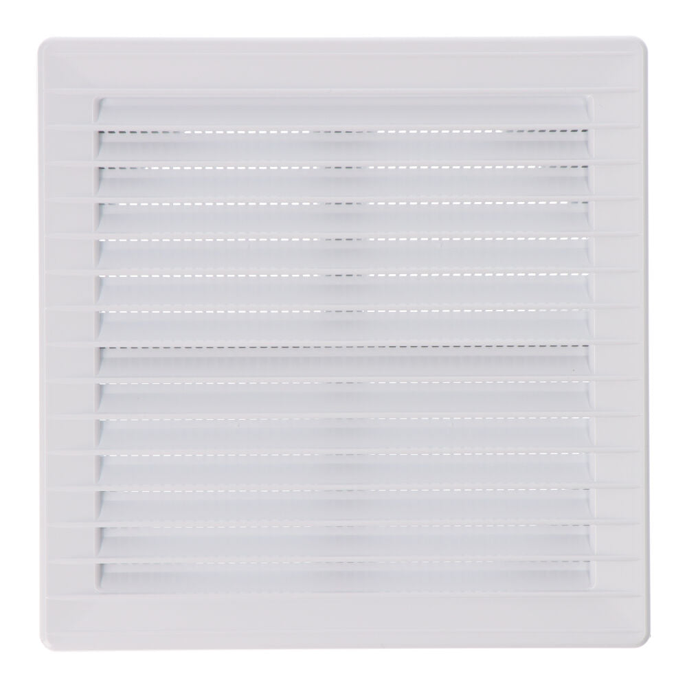 Grelha de ventilação quadrada de encastrar ajustável ø 80-150 com mosquiteira 170x170x11,5mm abs branco_0